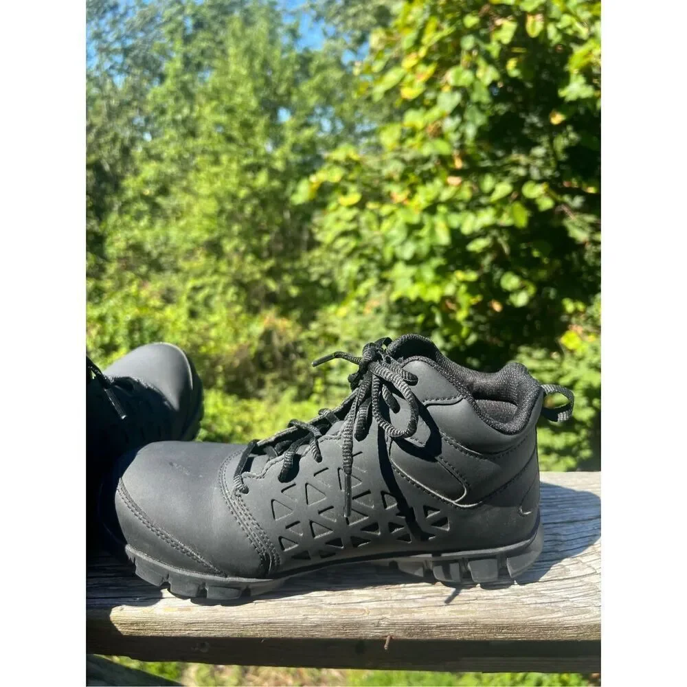 Reebok Men's Sublite Cushion Work Athletic Mid-Cut Composite Toe Shoes Sz 8 Blac